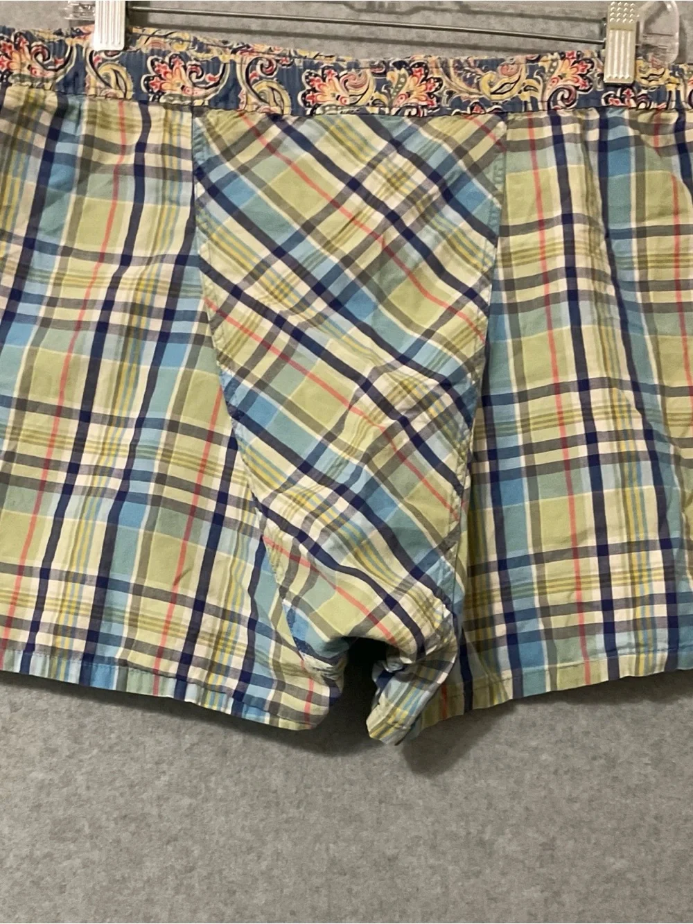 Tommy Hilfiger Green and Blue Plaid Men’s Boxers Sz M